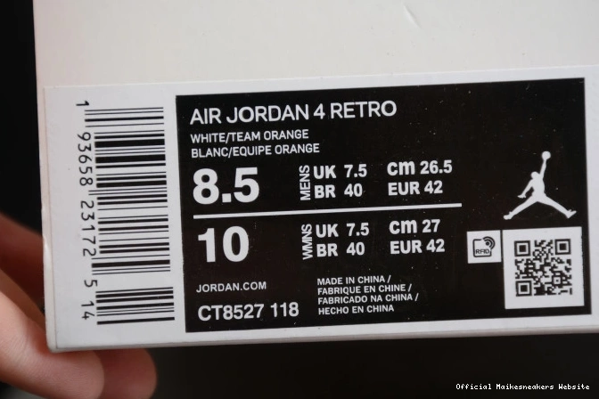 Official Maikesneakers Jordan Team 4 Air OrangeCT8527-118 0804